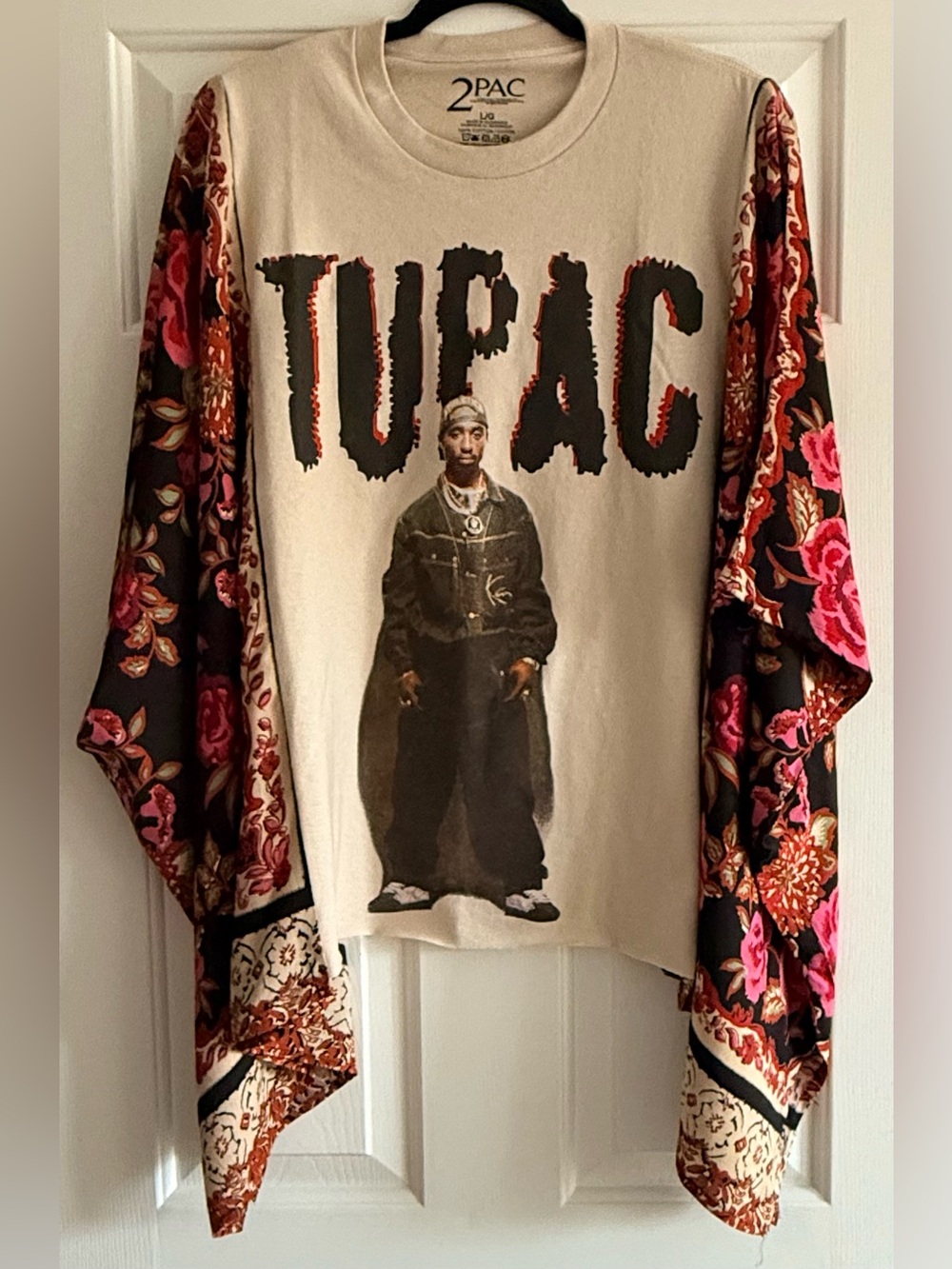 Custom Upcycled TUPAC Poncho Top OSFM